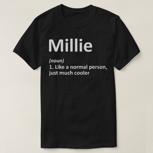 MILLIE Definition Personal Name Funny Birthday T-shirt (Design voorkant)