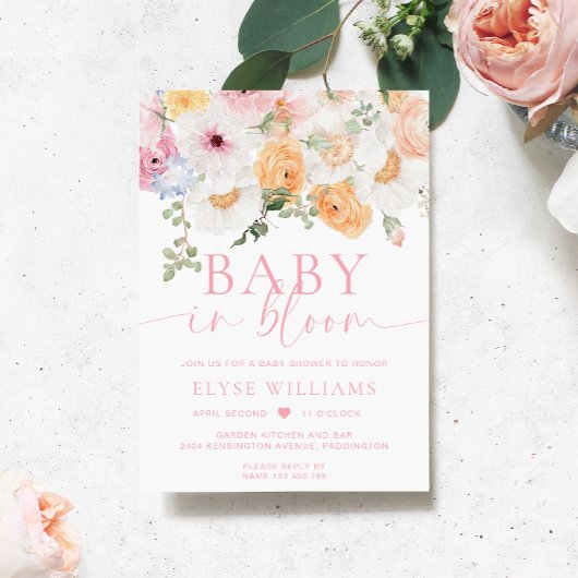 Millie Floral Baby in Bloom Baby shower Kaart