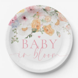 Millie Floral Baby in Bloom Baby shower Papieren Bordje