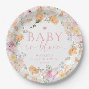 Millie Floral Baby in Bloom Baby shower Papieren Bordje