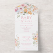 Millie Floral Baby shower All In One Uitnodiging (Binnen)