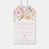 Millie Floral Baby shower bestrooid met liefde Cadeaulabel (Voorkant)