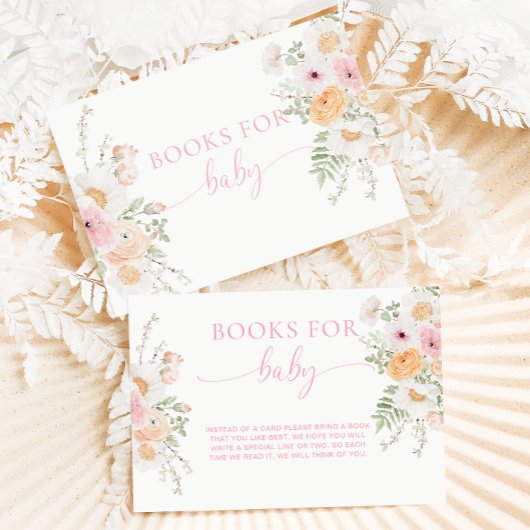 Millie Floral Baby shower Boeken voor Baby Verzoek Informatiekaartje