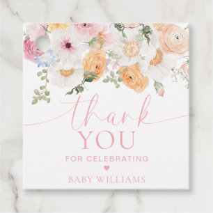 Millie Floral Baby shower Dank je wel Favor Bedankjes Labels