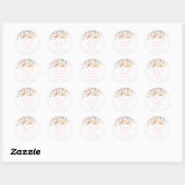 Millie Floral Baby shower Dank je wel Favor Ronde Sticker (Vel)