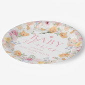 Millie Floral Baby shower Papieren Bordje (Gekanteld)