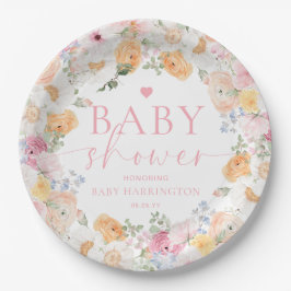 Millie Floral Baby shower Papieren Bordje