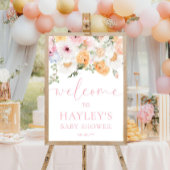 Millie Floral Baby shower Welkomstbord Poster