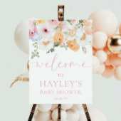 Millie Floral Baby shower Welkomstbord Poster