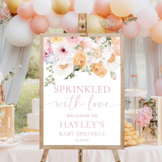 Millie Floral Baby Sprinkle Welkomstbord Poster