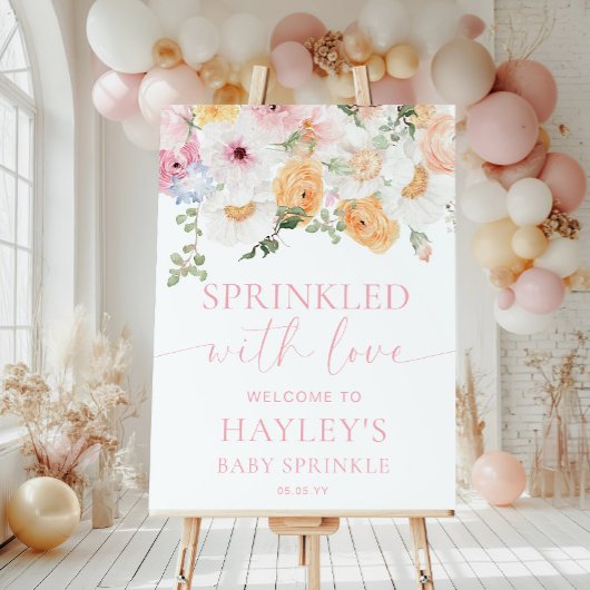 Millie Floral Baby Sprinkle Welkomstbord Poster