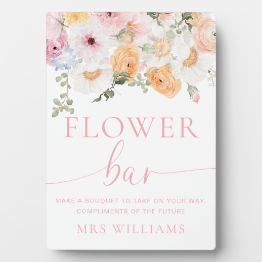 Millie Floral Bloem Bar Teken Fotoplaat (voorkant)