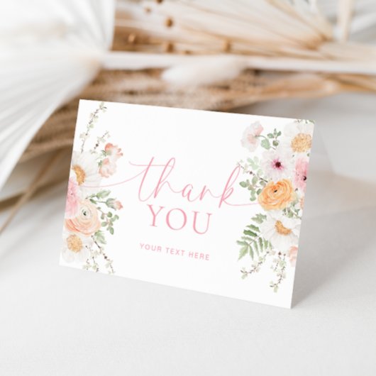 Millie Floral Bruiloft Dank Je Kaart