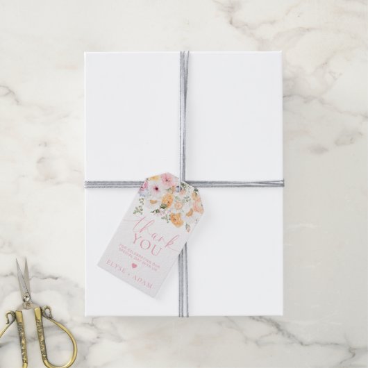 Millie Floral Dank je wel Cadeaulabel (Met Touw)