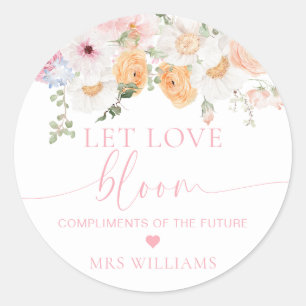 Millie Floral laat liefde bloeien gunst Ronde Sticker