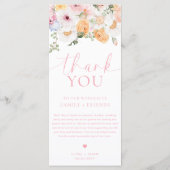 Millie Floral lang menu & dank u (Achterkant)