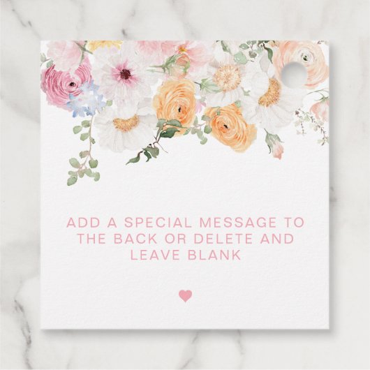 Millie Floral Liefde In Bloom Vrijgezellenfeest Bedankjes Labels (Achterkant)