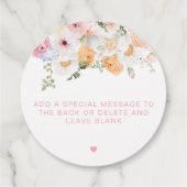 Millie Floral Love In Bloom Bruiloftsfeest Bedankjes Labels (Achterkant)