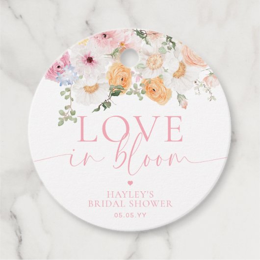 Millie Floral Love In Bloom Bruiloftsfeest Bedankjes Labels (Voorkant)