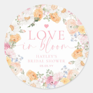 Millie Floral Love In Bloom Bruiloftsfeest Ronde Sticker
