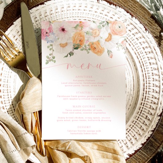 Millie Floral Menu & Bedankt