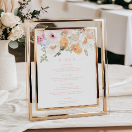 Millie Floral Menu Poster