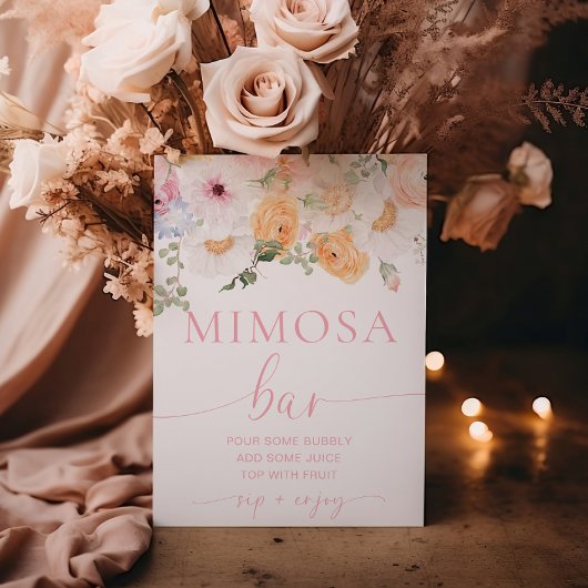 Millie Floral Mimosa Bar Poster