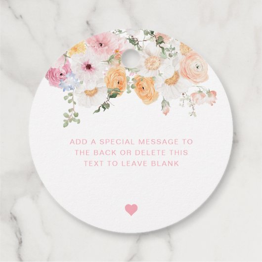 Millie Floral Pop the Champagne Bruidsfeest Bedankjes Labels (Achterkant)