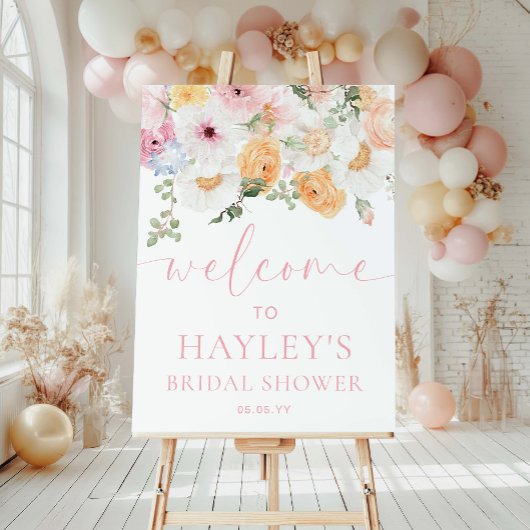 Millie Floral Vrijgezellenfeest Welkomstbord Poster