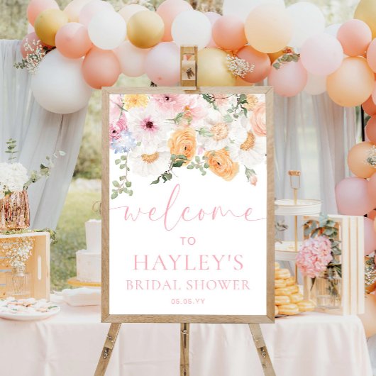 Millie Floral Vrijgezellenfeest Welkomstbord Poster