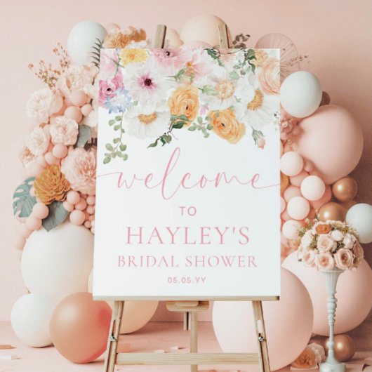 Millie Floral Vrijgezellenfeest Welkomstbord Poster