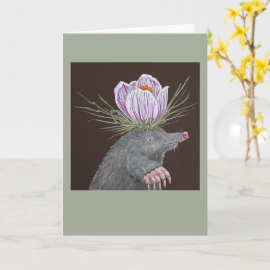 Millie het mol wenskaart kaart (Gele Bloem)