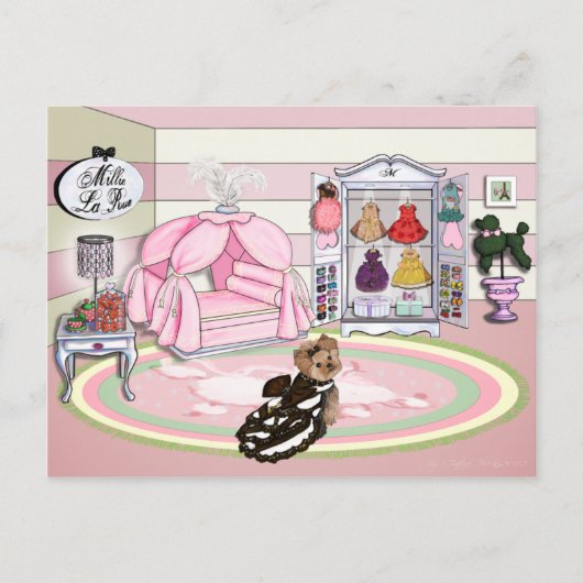 Millie LaRue Franse slaapkamer Briefkaart (Voorkant)