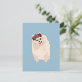 Millie The Sweet Girly Poeranian met bloeiende kro Briefkaart (Staand voorkant)