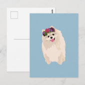 Millie The Sweet Girly Poeranian met bloeiende kro Briefkaart (Voorkant / Achterkant)