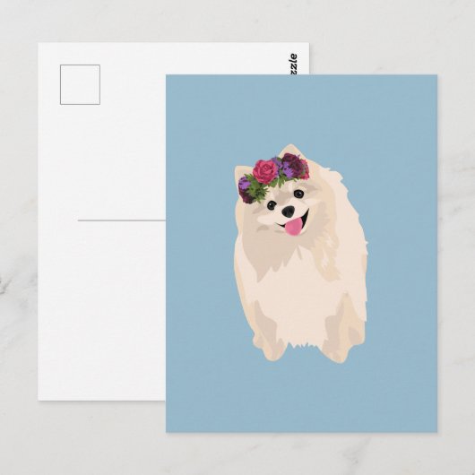 Millie The Sweet Girly Poeranian met bloeiende kro Briefkaart (Voorkant / Achterkant)