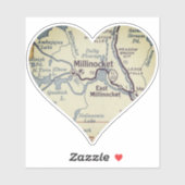 Millinocket Maine  Map Sticker (Vel)