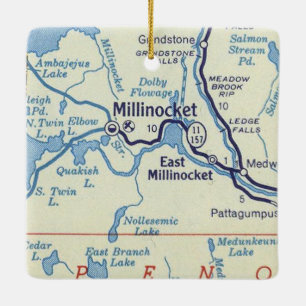 Millinocket ME kaart Keramisch Ornament