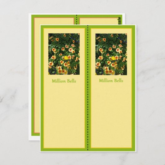 Million Bells  Bladwijzer Briefkaart (Voorkant / Achterkant)