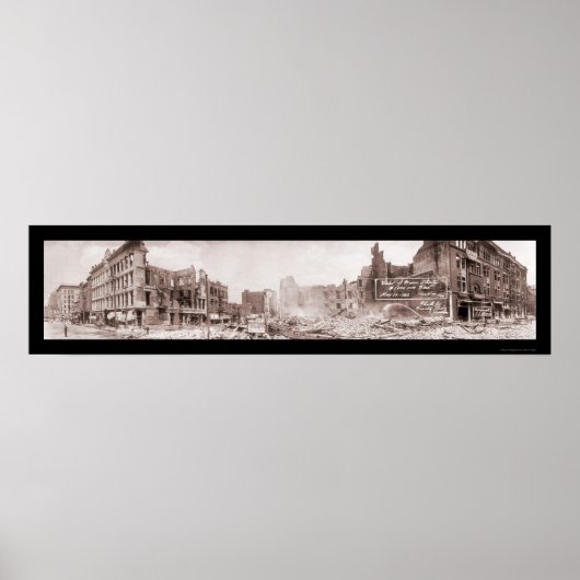 Million Dollar Fire Houston Foto 1912 Poster (Voorkant)