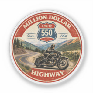 Million Dollar Highway Route 550 motorfietscadeaus Sticker