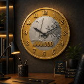 Million Euro Coin Wall Clock Design, Funny Wealth Grote Klok