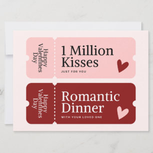 Million Kisses en Dinner Valentijnsdag Kaart