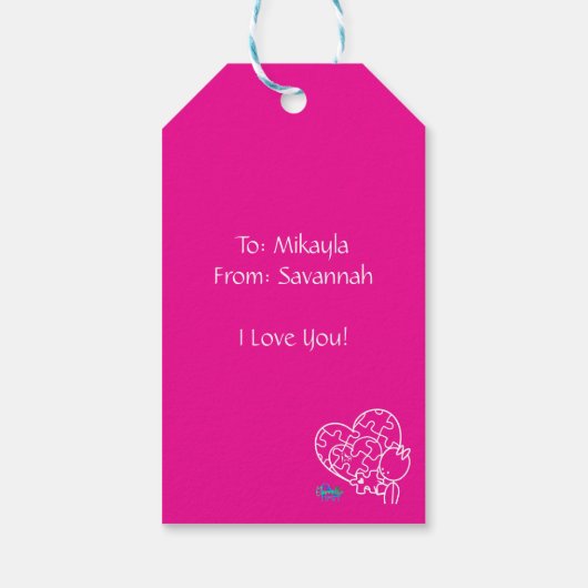 Million Piece Jigsaw Pink Customized Cadeaulabel (Achterkant)