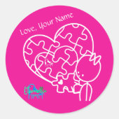 Million Piece Jigsaw Pink Customized Ronde Sticker (Voorkant)