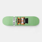 Millionaire Cartoon Mustache Cat Señor Gato Persoonlijk Skateboard (Horizontaal)