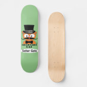 Millionaire Cartoon Mustache Cat Señor Gato Persoonlijk Skateboard (Voorkant)