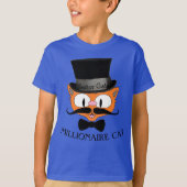 MILLIONAIRE CAT Cartoon Mustache Cat Boys T-shirt (Voorkant)
