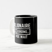 Millionaire Loading Please Wait Tweekleurige Koffiemok (Voorkant links)