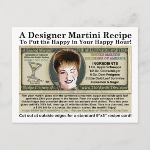 Millionaire Martini Joke Recept Briefkaart